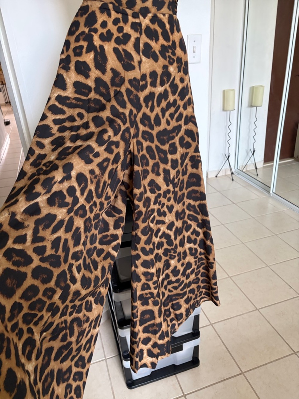 SHEIN Brown & Black Leopard Print Wide Leg Jumpsuit - Picture 3 of 8
